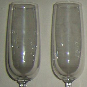 Bride Groom stemmed flueted champagne wine glass